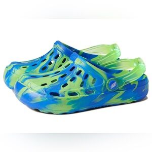 SKECHERS Kids Foamies Swifters Trabsluminator BLLM Kids Blue and Green Clogs